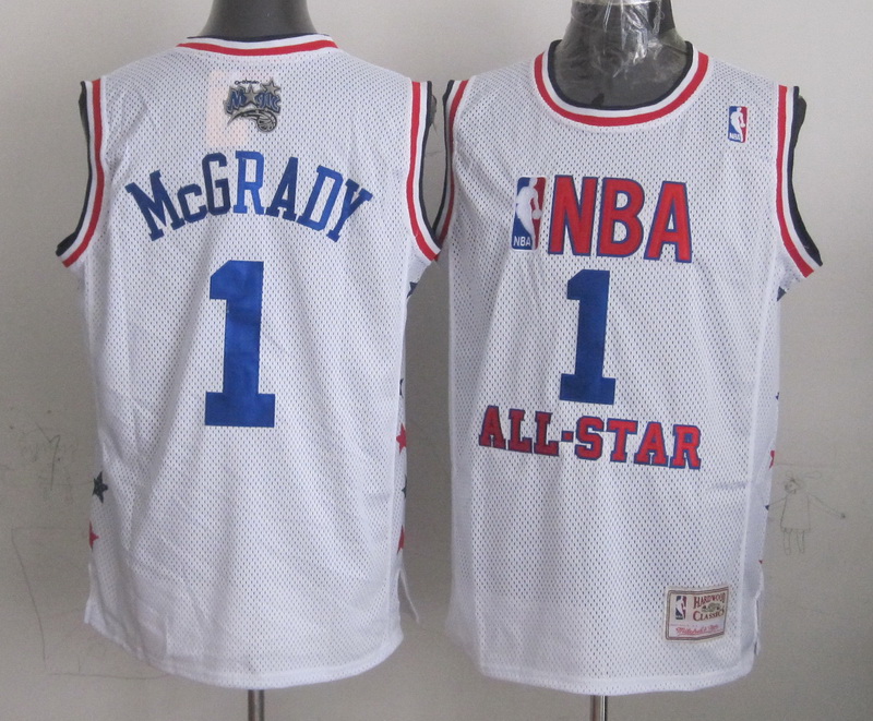 2003 All Star 1 McGrady White Hardwwod Classics Jerseys