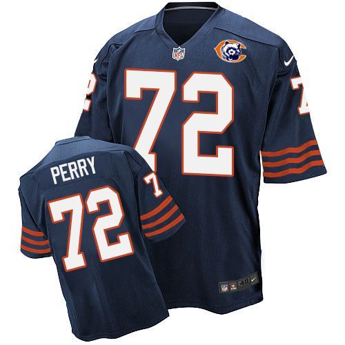 Nike Bears 72 William Perry Blue Throwback Elite Jersey