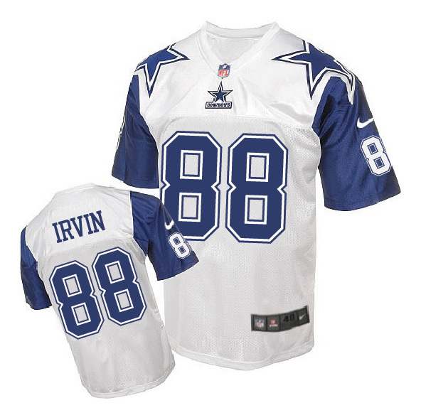 Nike Cowboys 88 Michael Irvin White Throwback Elite Jersey