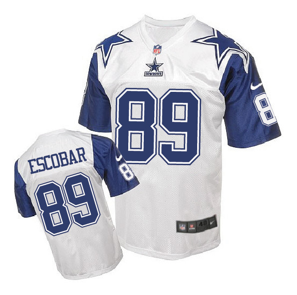 Nike Cowboys 89 Gavin Escobar White Throwback Elite Jersey