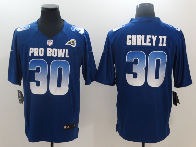 Nike NFC Rams 30 Todd Gurley II Royal 2018 Pro Bowl Game Jersey