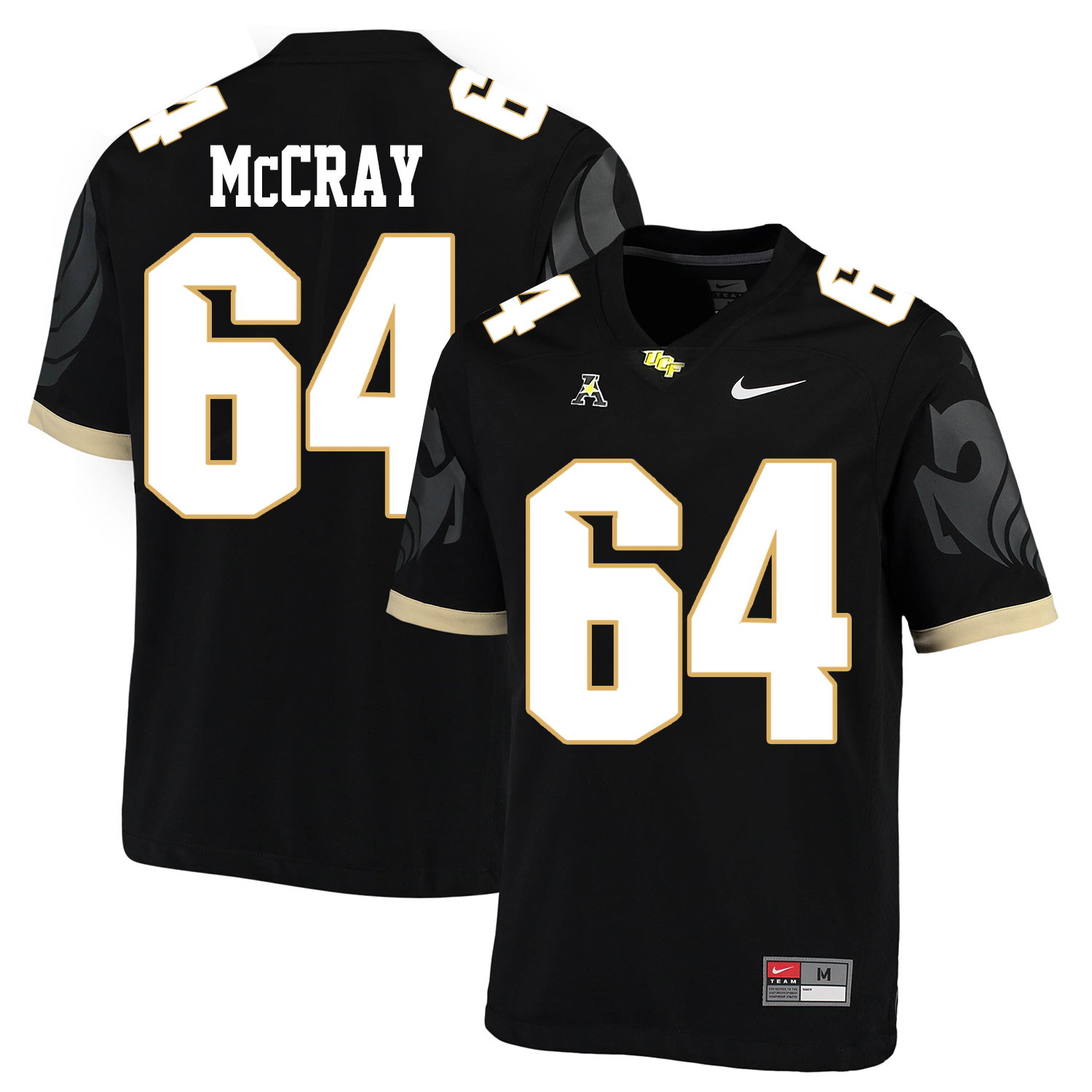UCF Knights 64 Justin McCray Black College Football Jersey