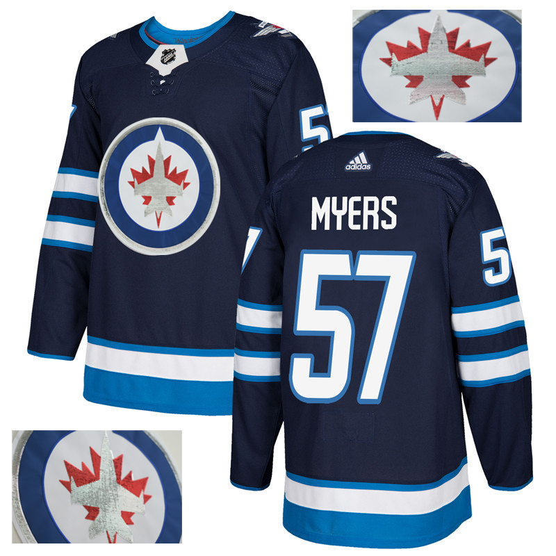 Jets 57 Tyler Myers Navy With Special Glittery Logo Adidas Jersey