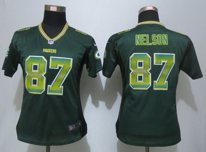 Nike Packers 87 Jordy Nelson Green Pro Line Fashion Strobe Women Jersey
