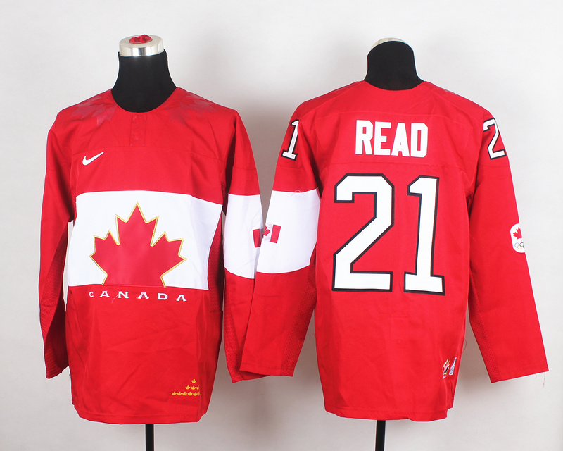 Canada 21 Read Red 2014 Olympics Jerseys