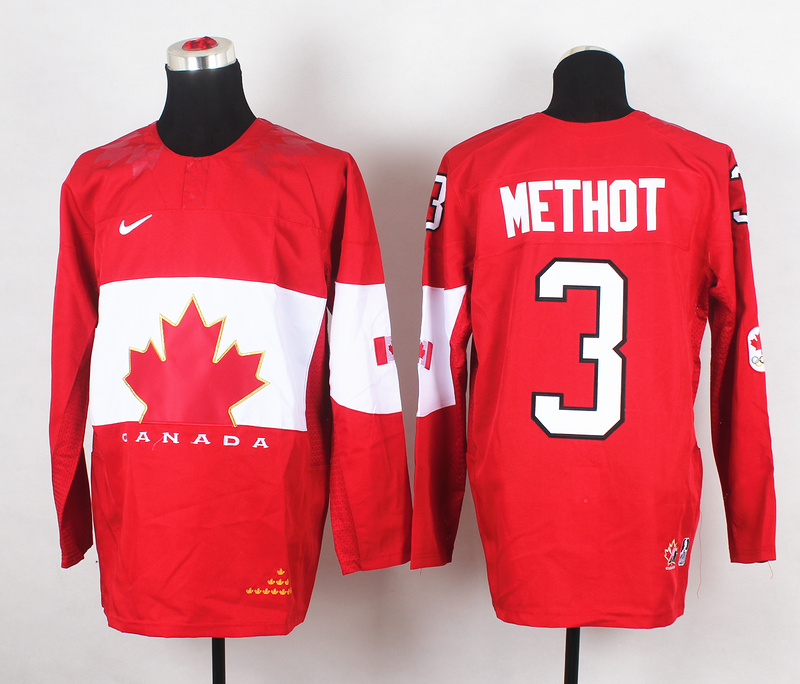 Canada 3 Methot Red 2014 Olympics Jerseys