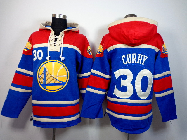 Warriors 30 Stephen Curry Blue All Stitched Hooded Sweatshirt