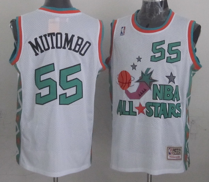 1996 All Star 55 Mutombo White Jerseys