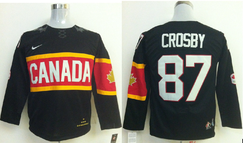 Canada 87 Crosby Black 2014 Olympics Kids Jerseys