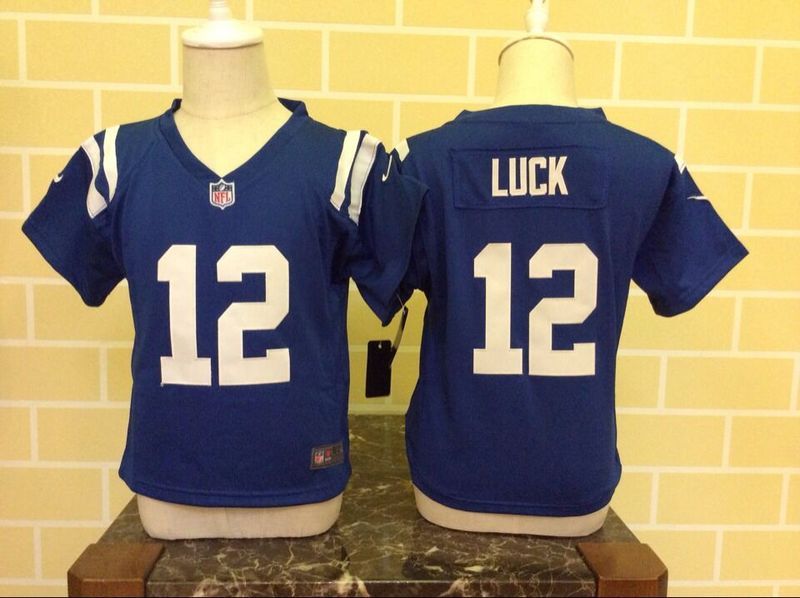 Nike Colts 12 Andrew Luck Blue Toddler Game Jersey
