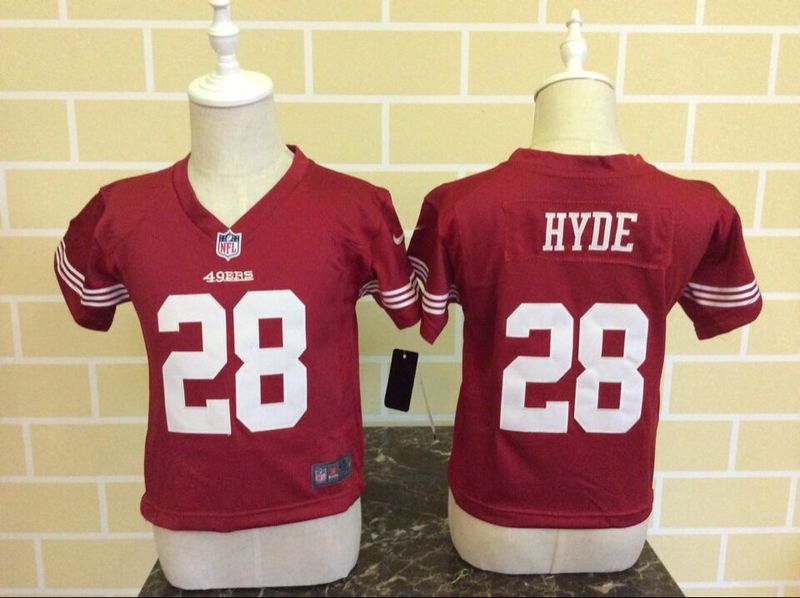 Nike 49ers 28 Carlos Hyde Red Toddler Game Jersey