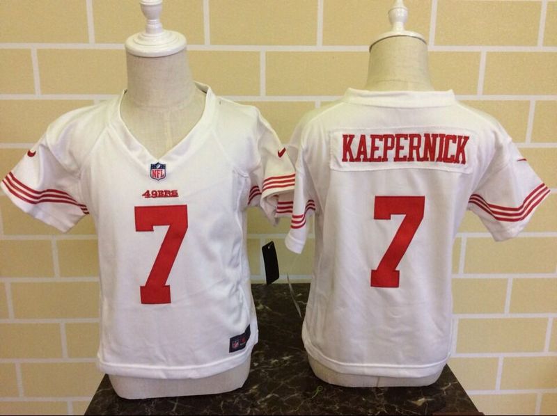 Nike 49ers 7 Colin Kaepernick White Toddler Game Jersey