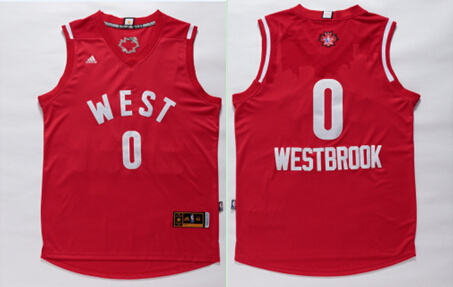 2016 NBA All Star West 0 Russell Westbrook Red Jersey