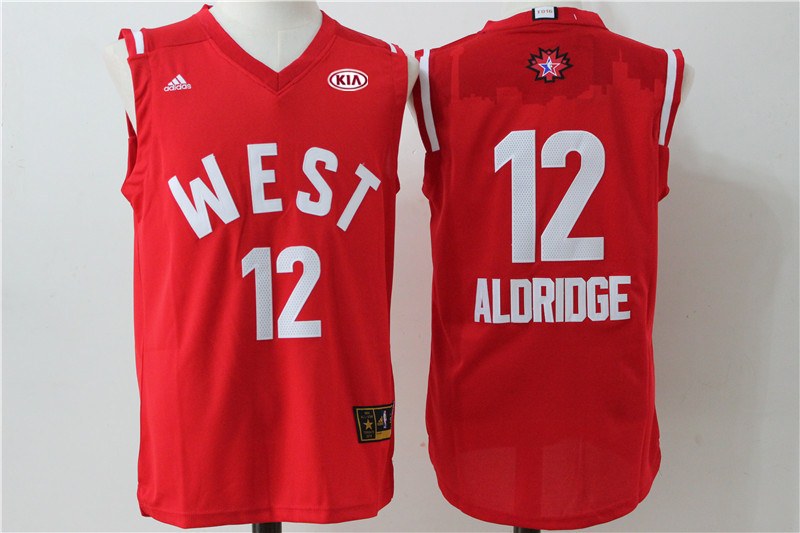 Spurs 12 LaMarcus Aldridge Red 2016 NBA All Star West Jersey