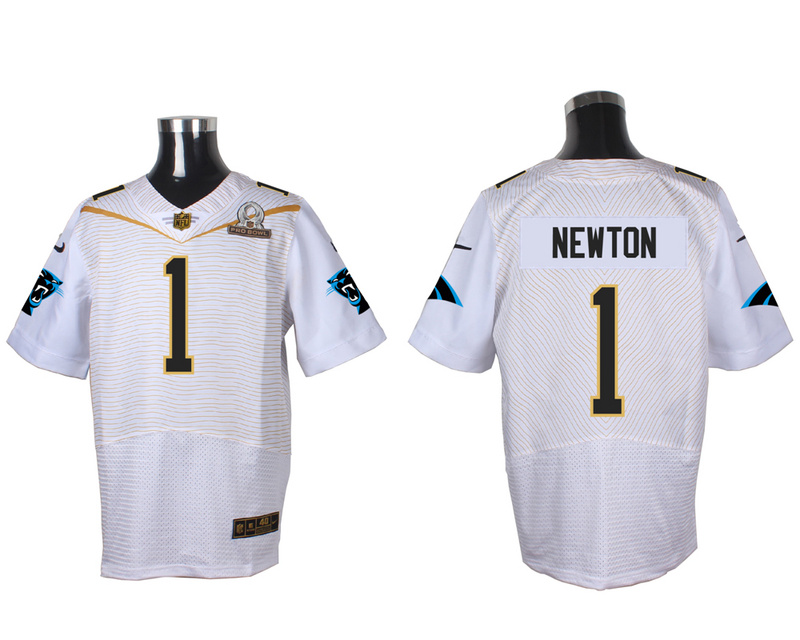 Nike Panthers 1 Cam Newton White 2016 Pro Bowl Elite Jersey