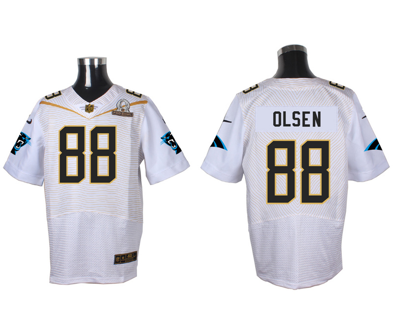 Nike Panthers 88 Greg Olsen White 2016 Pro Bowl Elite Jersey