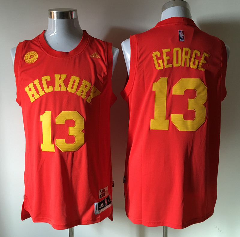 Pacers Hickory 13 Paul George Red Swingman Jersey
