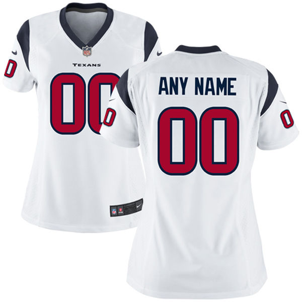 Nike Houston Texans White Women Game Customized Jersey