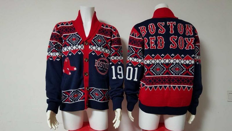 Boston Red Sox MLB Adult Ugly Cardigan Sweater