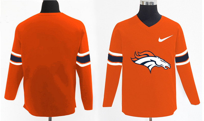 Nike Broncos Team Logo Orange Knit Sweater