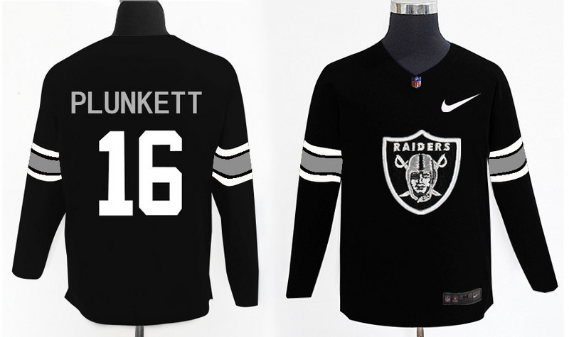 Nike Raiders 16 Jim Plunkett Black Knit Sweater