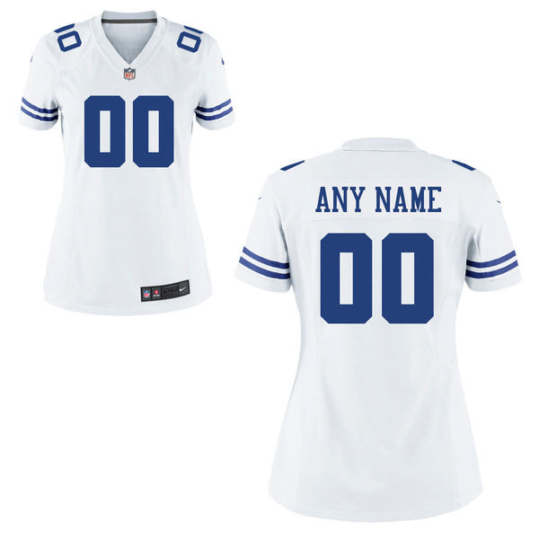 Nike Dallas Cowboys White Women Game Customized Jersey