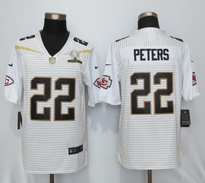 Nike Chiefs 22 Marcus Peters White 2016 Pro Bowl Elite Jersey