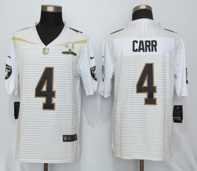 Nike Raiders 4 Derek Carr 2016 Pro Bowl White Elite Jersey