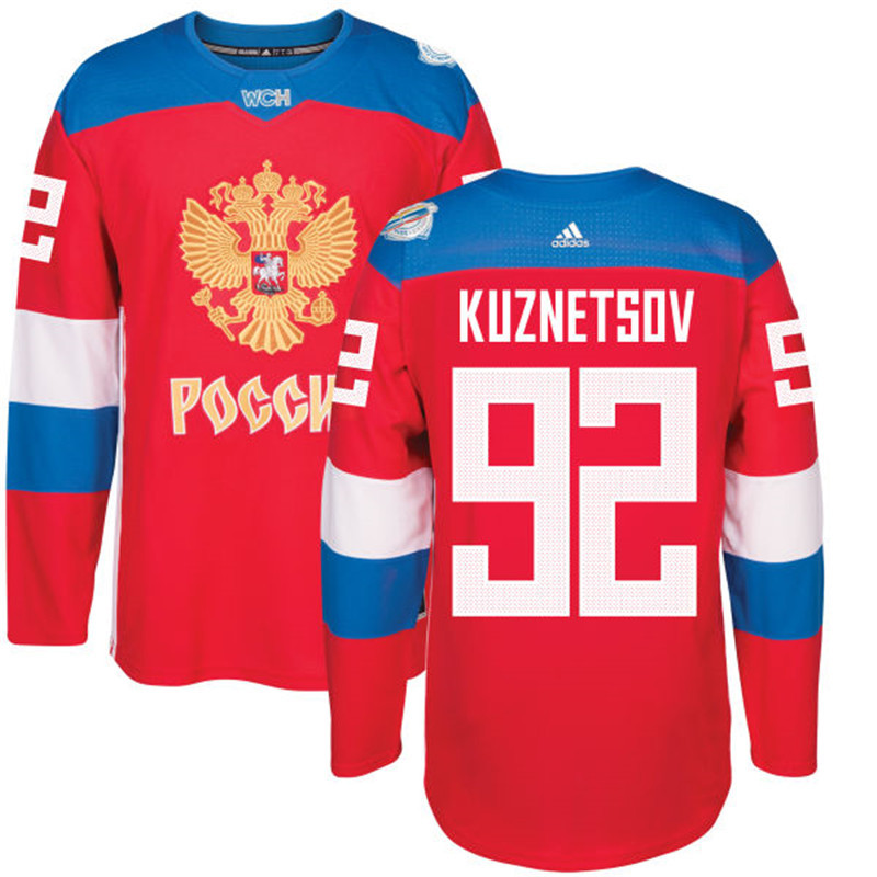 Russia 92 Evgeny Kuznetsov Red 2016 World Cup Of Hockey Premier Player Jersey