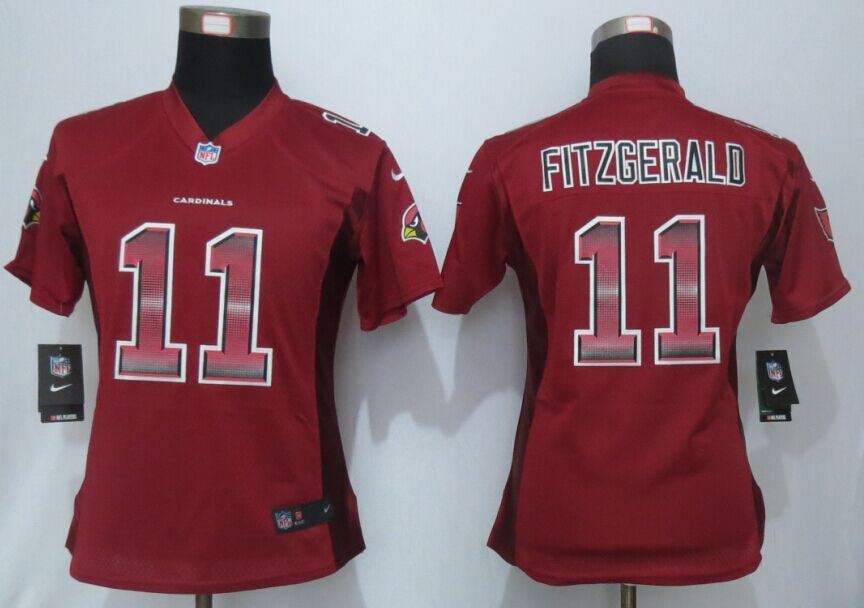 Nike Cardinals 11 Larry Fitzgerald Red Pro Line Fashion Strobe Women Jersey
