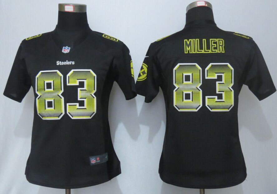 Nike Steelers 83 Heath Miller Pro Line Fashion Strobe Women Jersey