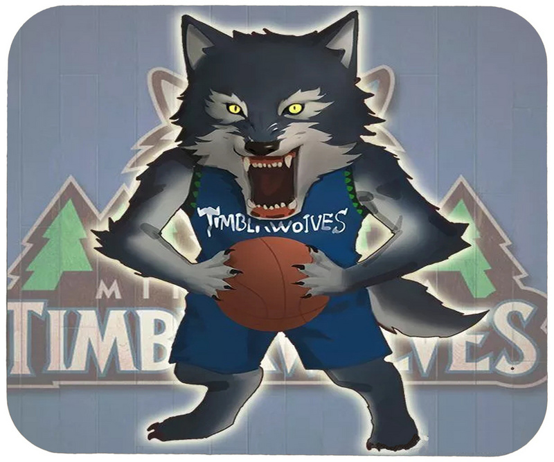 Timberwolves Cartoon Logo Gaming/Office Mouse Pad