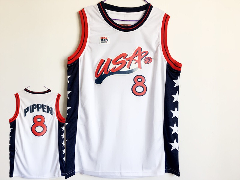 USA 8 Scottie Pippen White Dream Team III Jersey