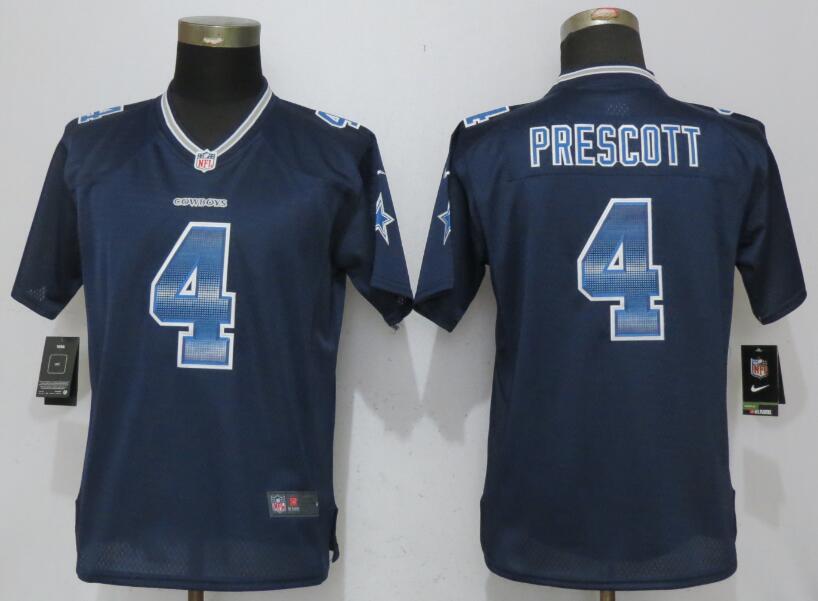 Nike Cowboys 4 Dak Prescott Navy Blue Women Strobe Elite Jersey