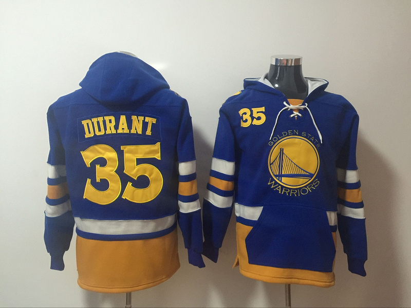 Warriors 35 Kevin Durant Blue All Stitched Hooded Sweatshirt