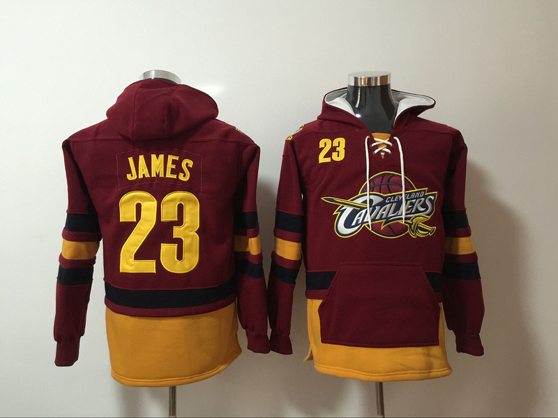 Cavaliers 23 LeBron James Red All Stitched Hooded Sweatshirt