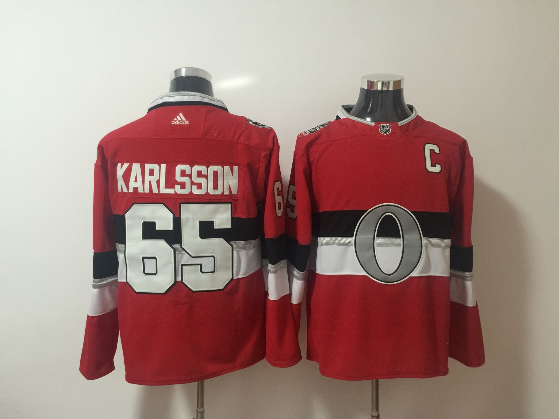Senators 65 Erik Karlsson Red 2017 NHL 100 Classic Player Adidas Jersey