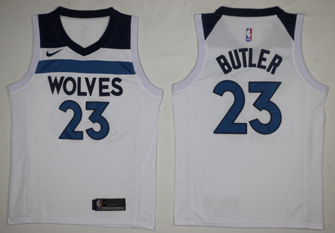 Timberwolves 23 Jimmy Butler White Nike Swingman Jersey(Without The Sponsor Logo)