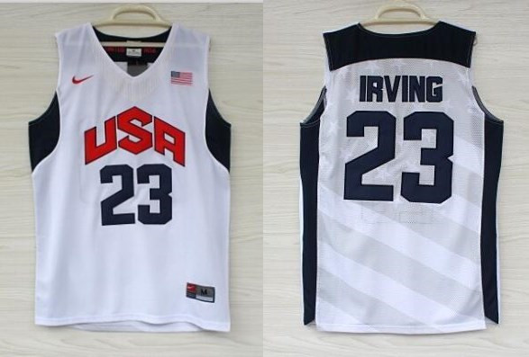 USA 23 Kyrie Irving White 2012 Olympic Basketball Team Jersey
