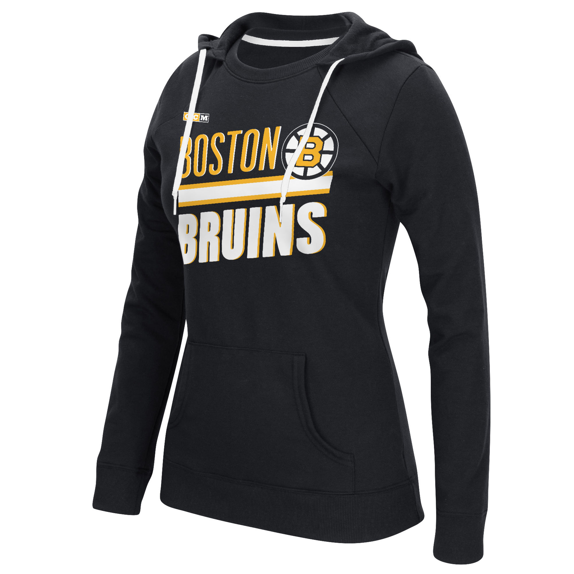 Bruins Black CCM Women's Customized All Stitched Hooded Sweatshirt