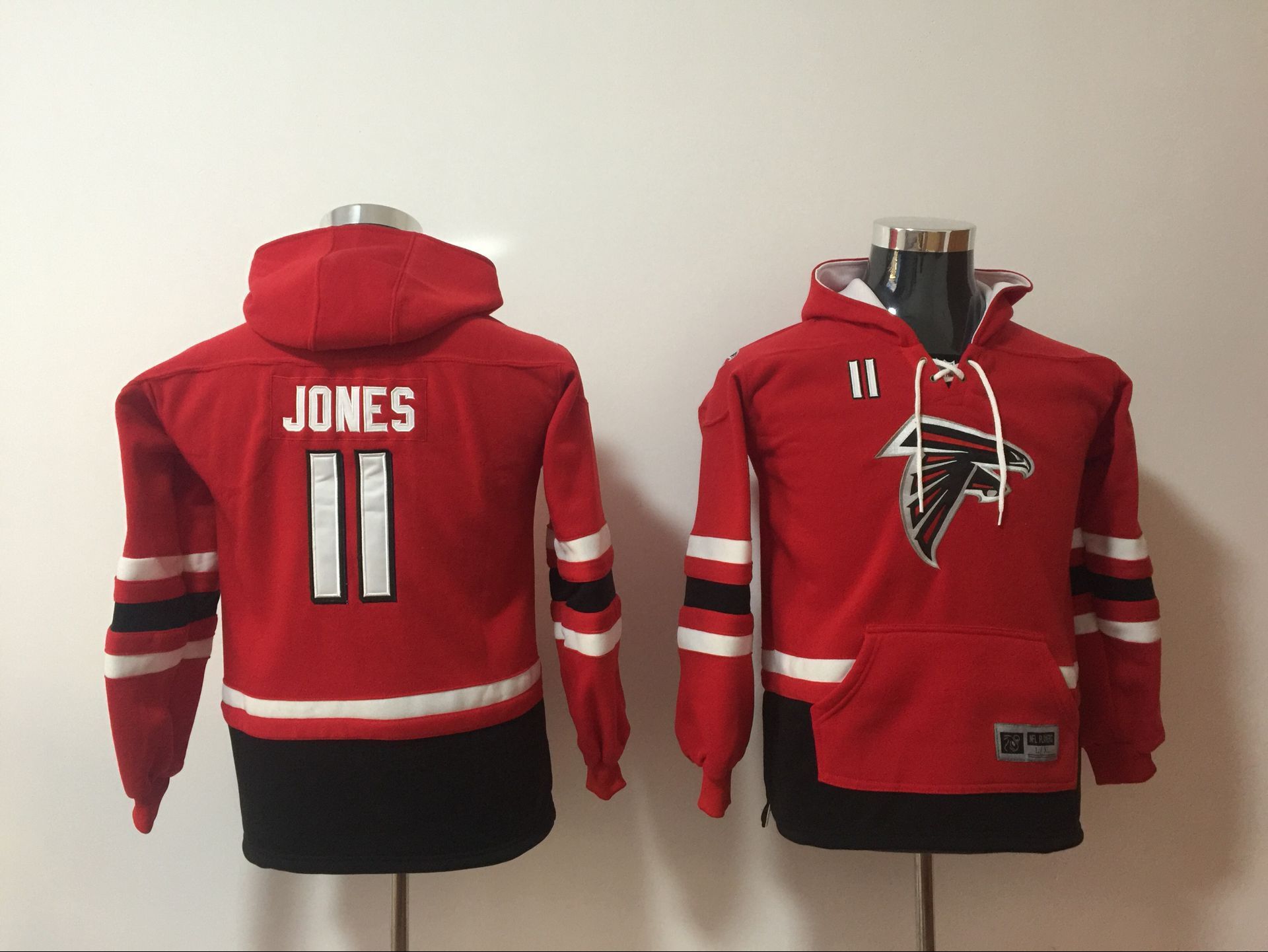 Atlanta Falcons 11 Julio Jones Red Youth All Stitched Sweatshirt