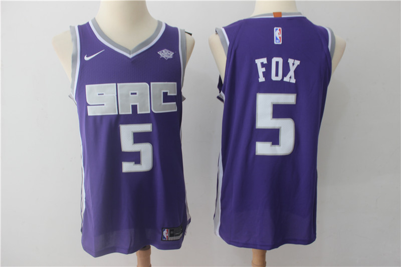 Kings 5 De'Aaron Fox Purple Nike Authentic Jersey