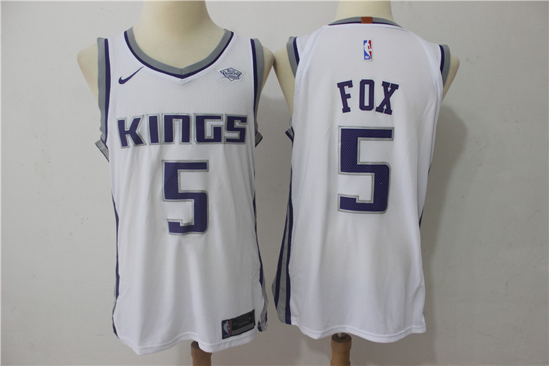 Kings 5 De'Aaron Fox White Nike Authentic Jersey