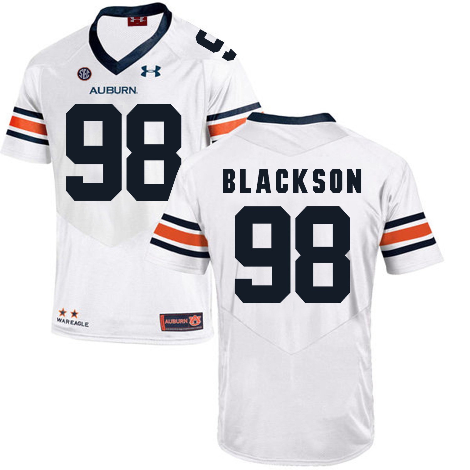 Auburn Tigers 98 Angelo Blackson White College Football Jersey