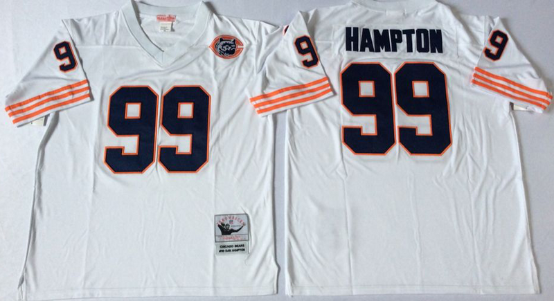 Bears 99 Dan Hampton White M&N Throwback Jersey