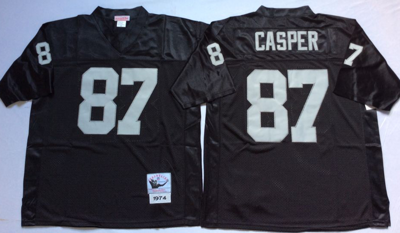 Raiders 87 Dave Casper Black M&N Throwback Jersey
