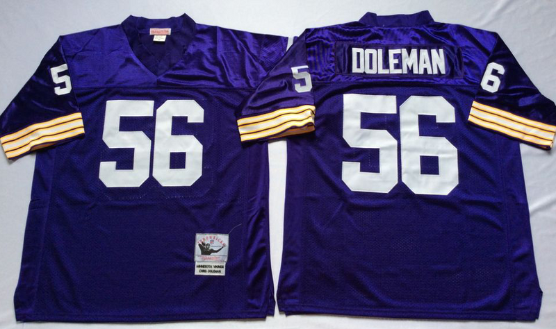 Vikings 56 Chris Doleman Purple M&N Throwback Jersey