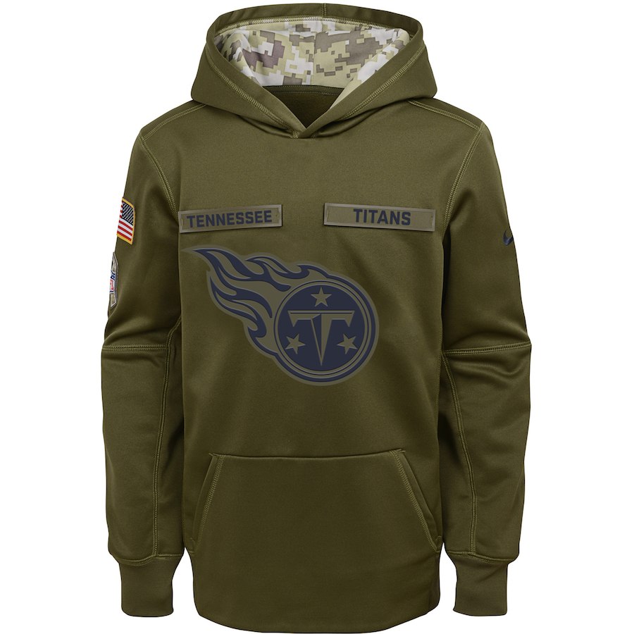 Tennessee Titans Nike Youth Salute to Service Pullover Performance Hoodie Green