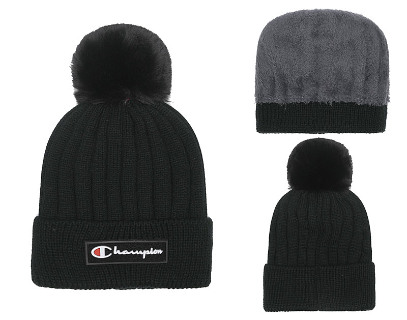 Champion Fresh Logo Black Fashion Knit Hat SG