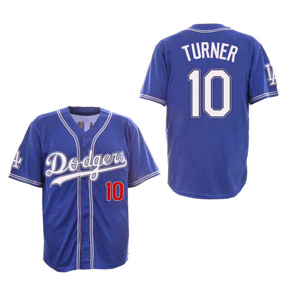 Dodgers 10 Justin Turner Royal New Design Jersey